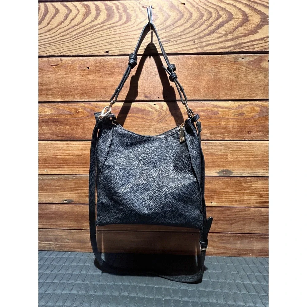 Daisy Fuentes Handbag Faux Leather-Pebbled Black